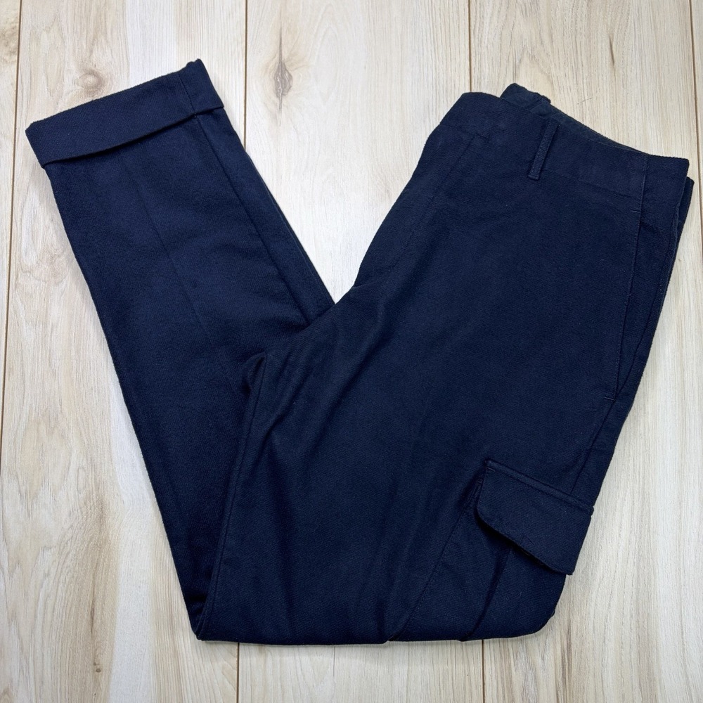 Reiss Mens Cargo Pants Navy Blue Size 30x28 Tapered Cuffed